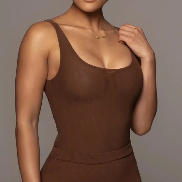Chocolate double mesh bodysuit - Picture 5 of 10
